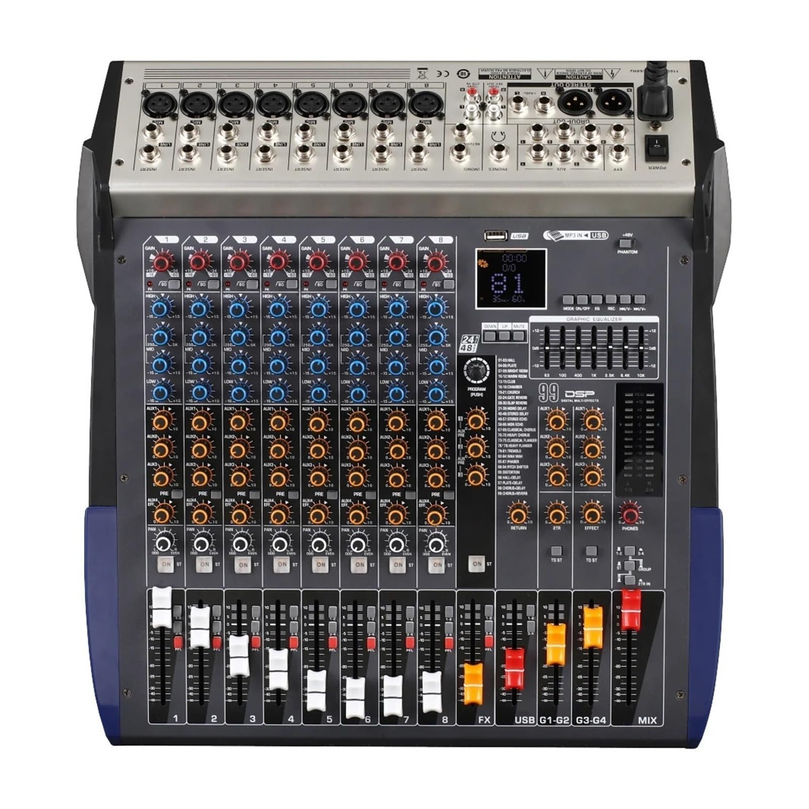 Mikser dźwięku, Mikser 8/16 kanałowy do występów na scenie, rodzina KTV, mikser USB żywo, odtwarzanie MP3, kontroler DJ(16 channel)