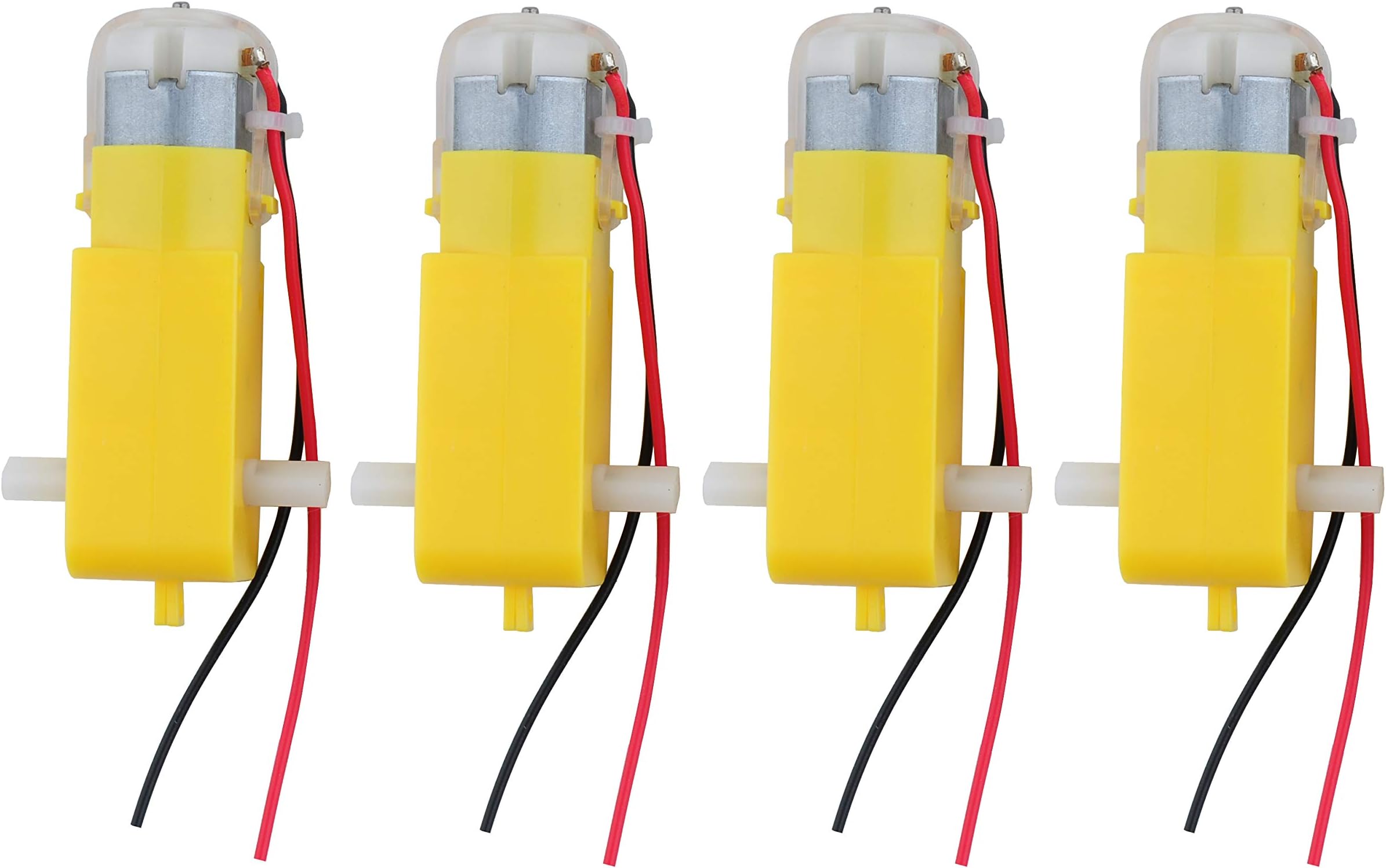 4PCS DC TT Motor Gearbox Motor - 3-6V Dual Shaft Geared Electric Motors for Ar-duino Smart Car Chassis - 200RPM Ratio 1:48 DIY Robot Toys (4)