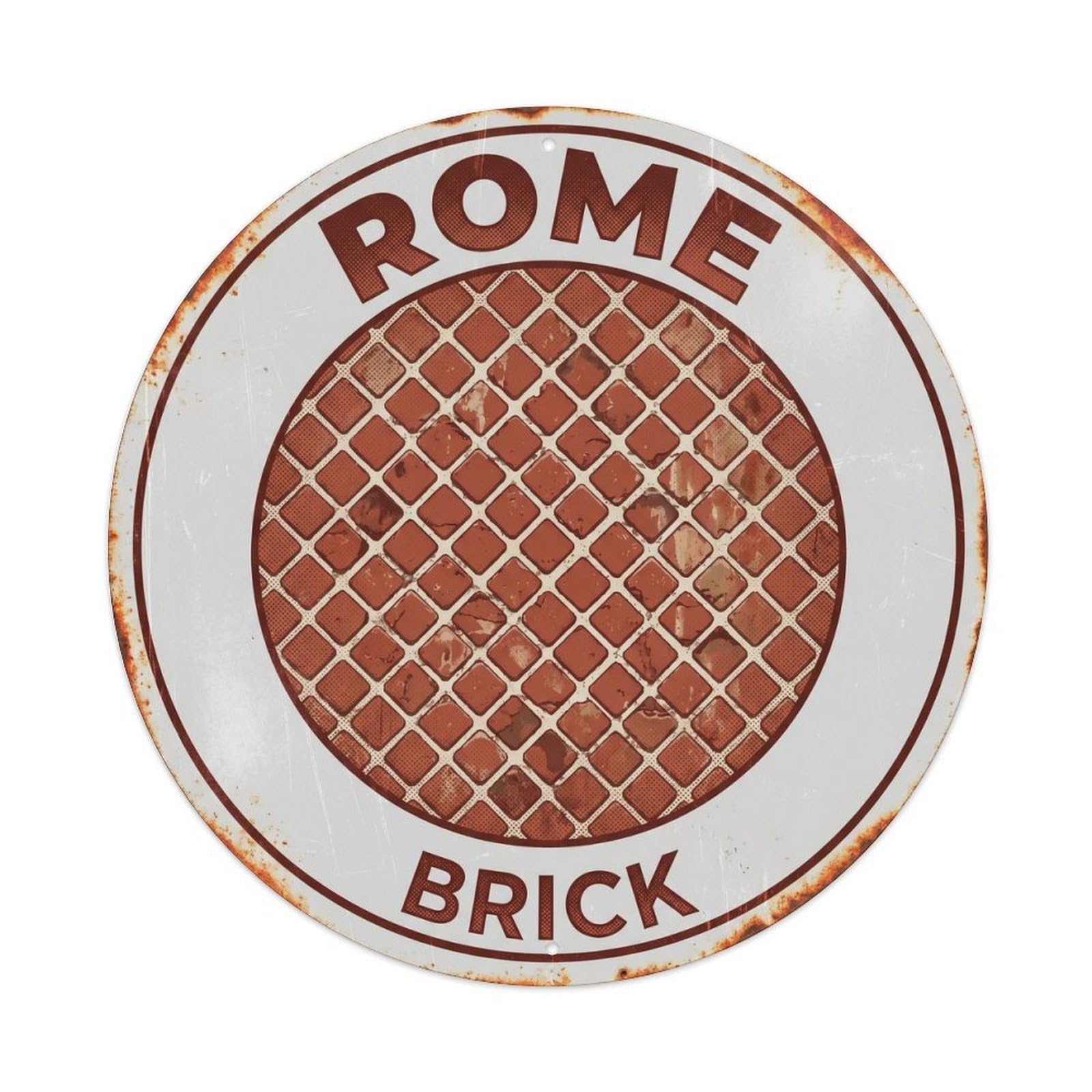 Rome Italy Roman Brick Roman Heritage Travel Classic Metal Tin Sign
