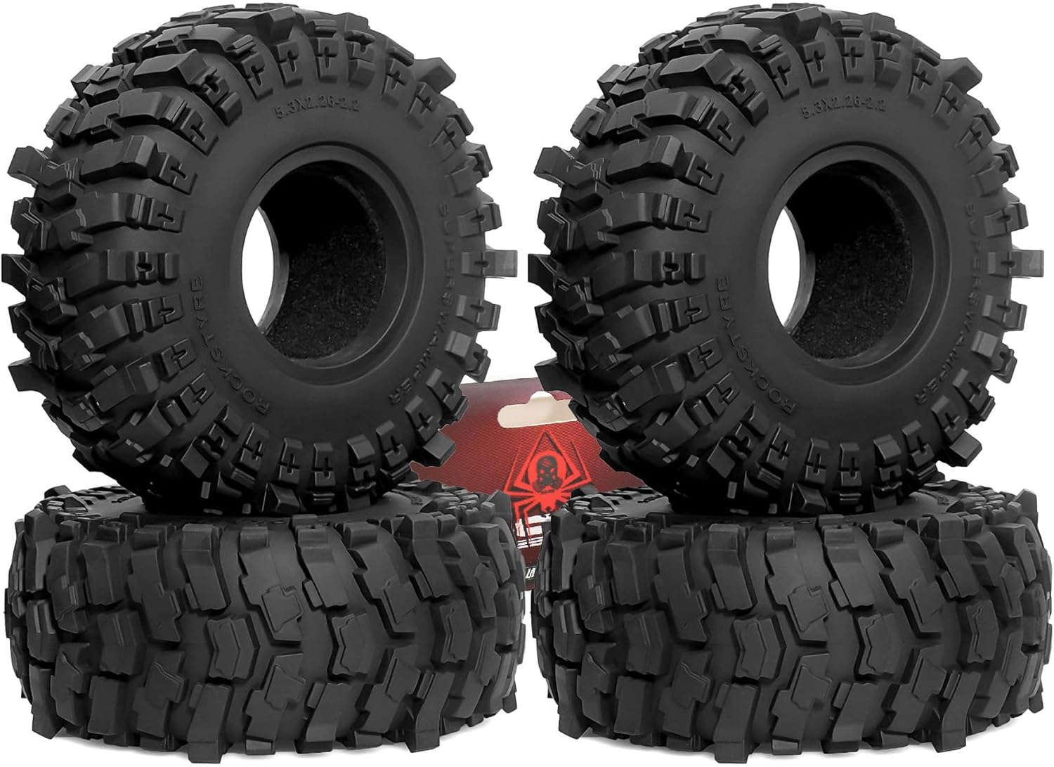 REDSPIDER•2.2 Crawler Tires 1/10 1/8 RC Soft Rubber Mud Tyres (4PCS) OD 135mm For RC Crawler Car Traxxas TRX4 TRX6 Axial SCX10 RC4WD D90 D110 TF2 Tamiya CC01 Gen7/8 2.2 Beadlock Wheel