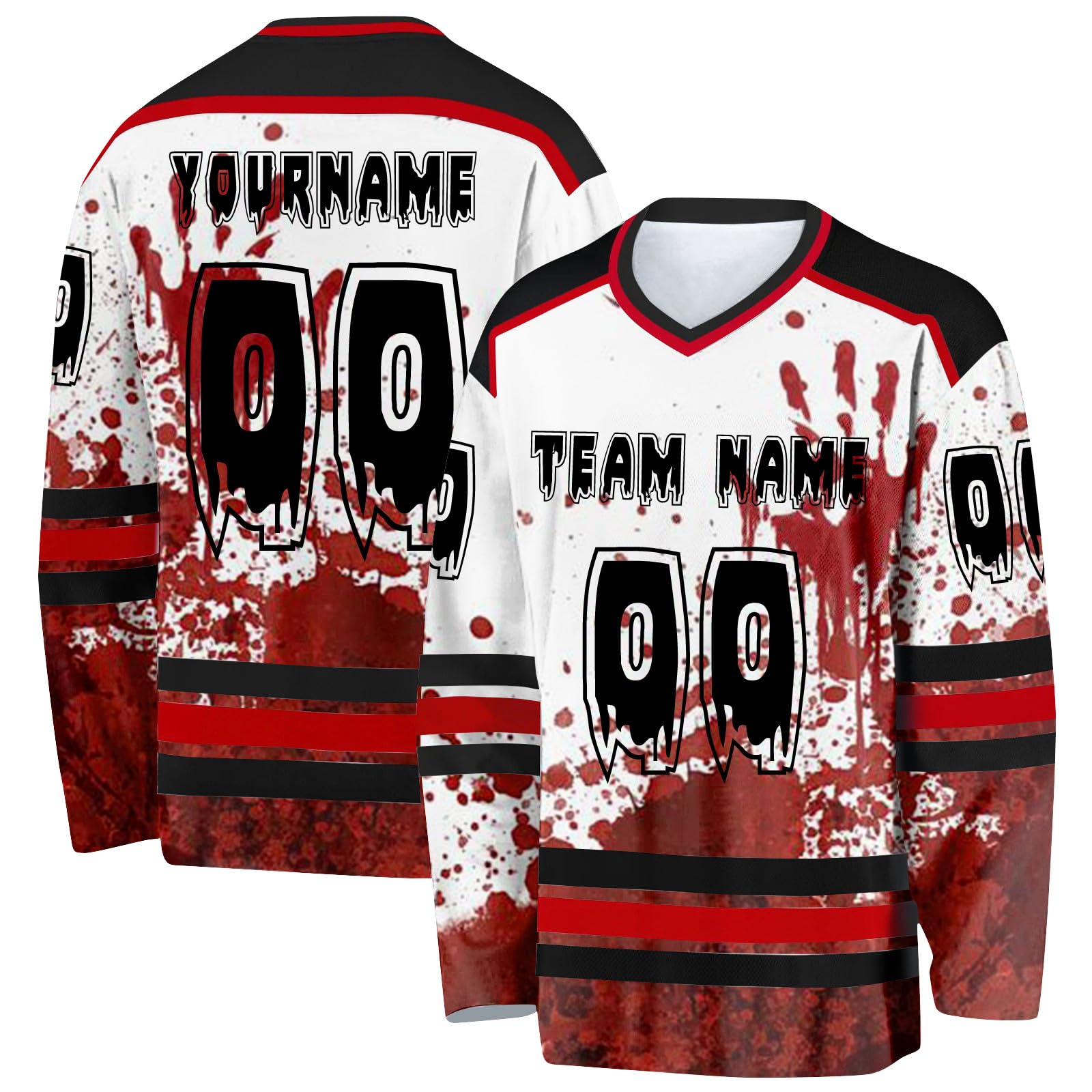 Maillot de Hockey Halloween personnalisé avec votre nom ST2