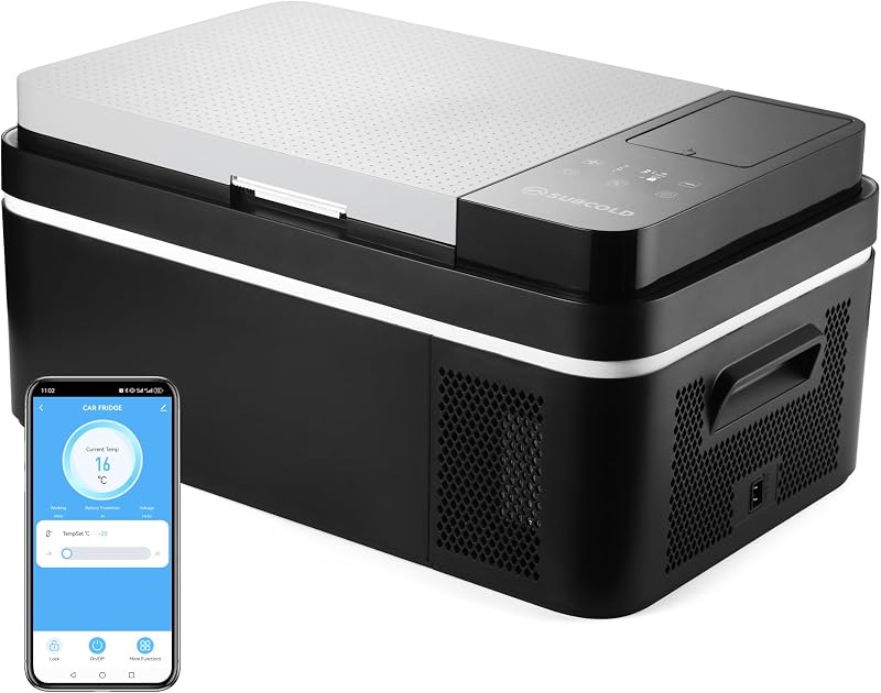 Subcold Roam20 Portable Car Fridge Freezer 20L β 12V/24V/240V Compressor Cooler with App Control, Eco/Max Modes, Battery Protection, Low Noise 44dB β for Cars, Camping, Road Trips & Off-Grid Use