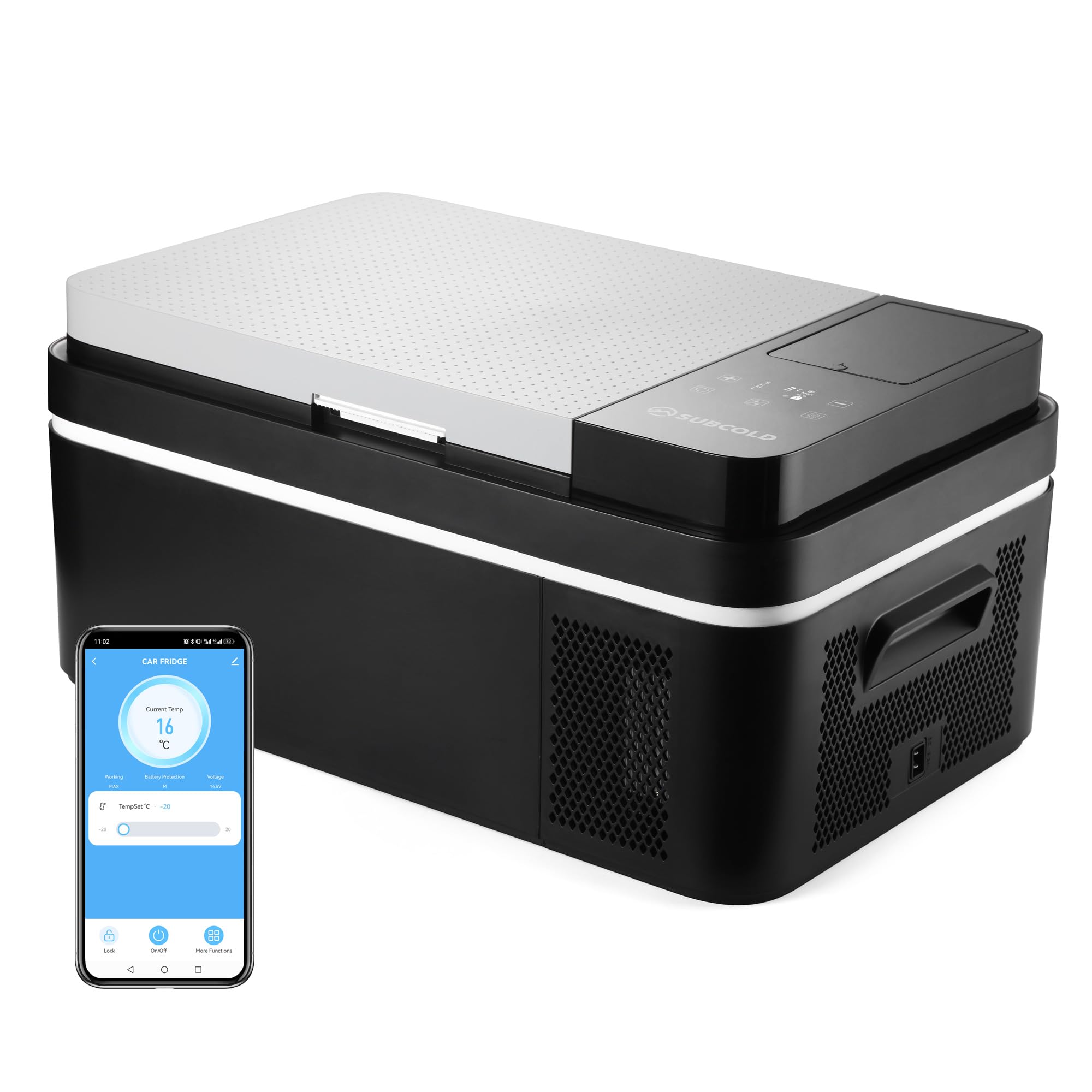 Subcold Roam20 Portable Car Fridge Freezer 20L – 12V/24V/240V Compressor Cooler with App Control, Eco/Max Modes, Battery Protection, Low Noise 44dB – for Cars, Camping, Road Trips & Off-Grid Use