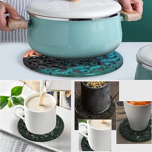 Miniatura 5 de 3 moldes de resina de mandala, 2 moldes de silicona grandes de resina epoxi para resina de geoda, moldes de mandala para resina epoxi de resina para