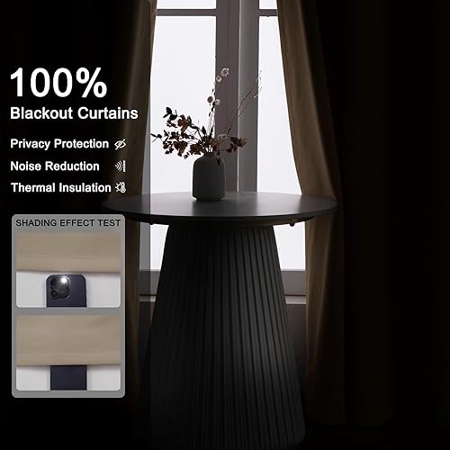 Miniatura 5 de Fcoise - Cortinas opacas de terciopelo de 54 pulgadas de largo, panel de cortina con ojales antioxidantes, cortina de ventana 100% bloqueo de luz