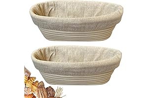 Wood Pulp Bread Banneton Proofing Basket 10 Inch Oval (Set of 2)