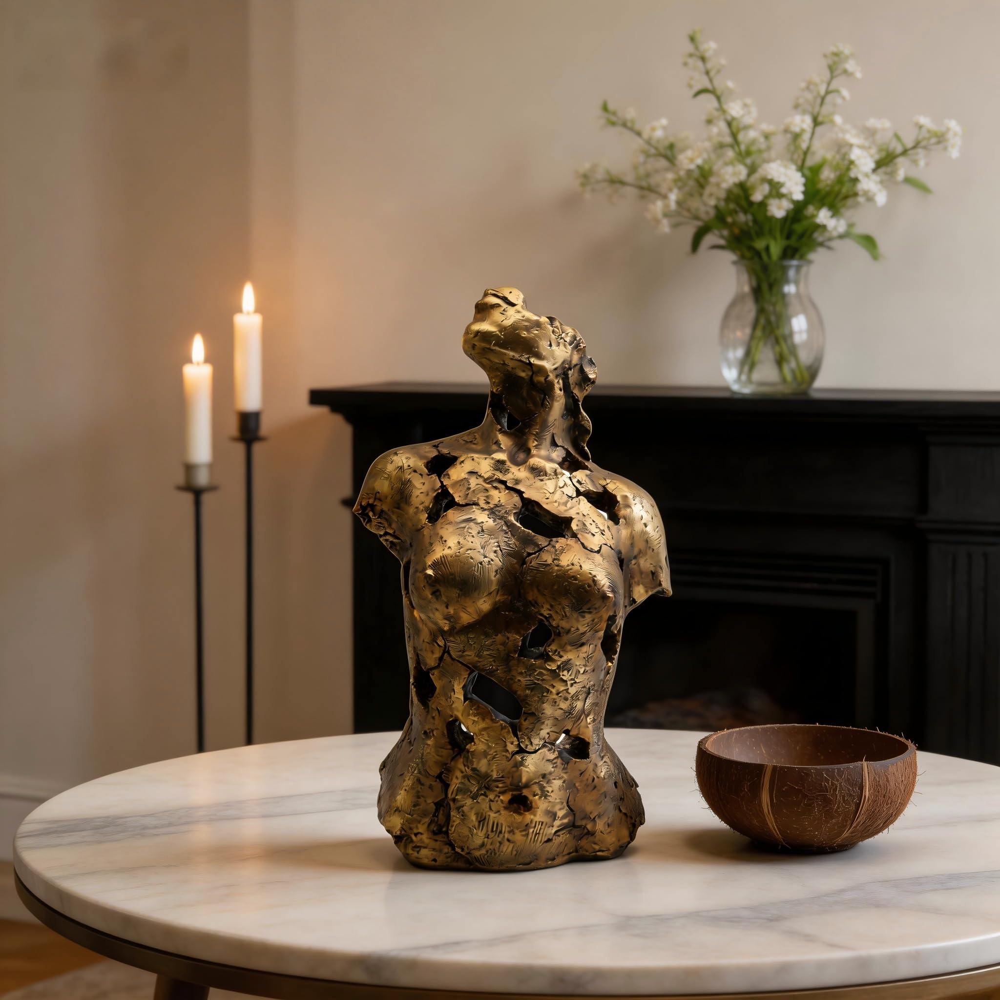 Scultura astratta a forma di busto femminile, statua di donna, artigianato creativo con personaggi, ornamento in resina per casa, ufficio, camera da letto, soggiorno, decorazione