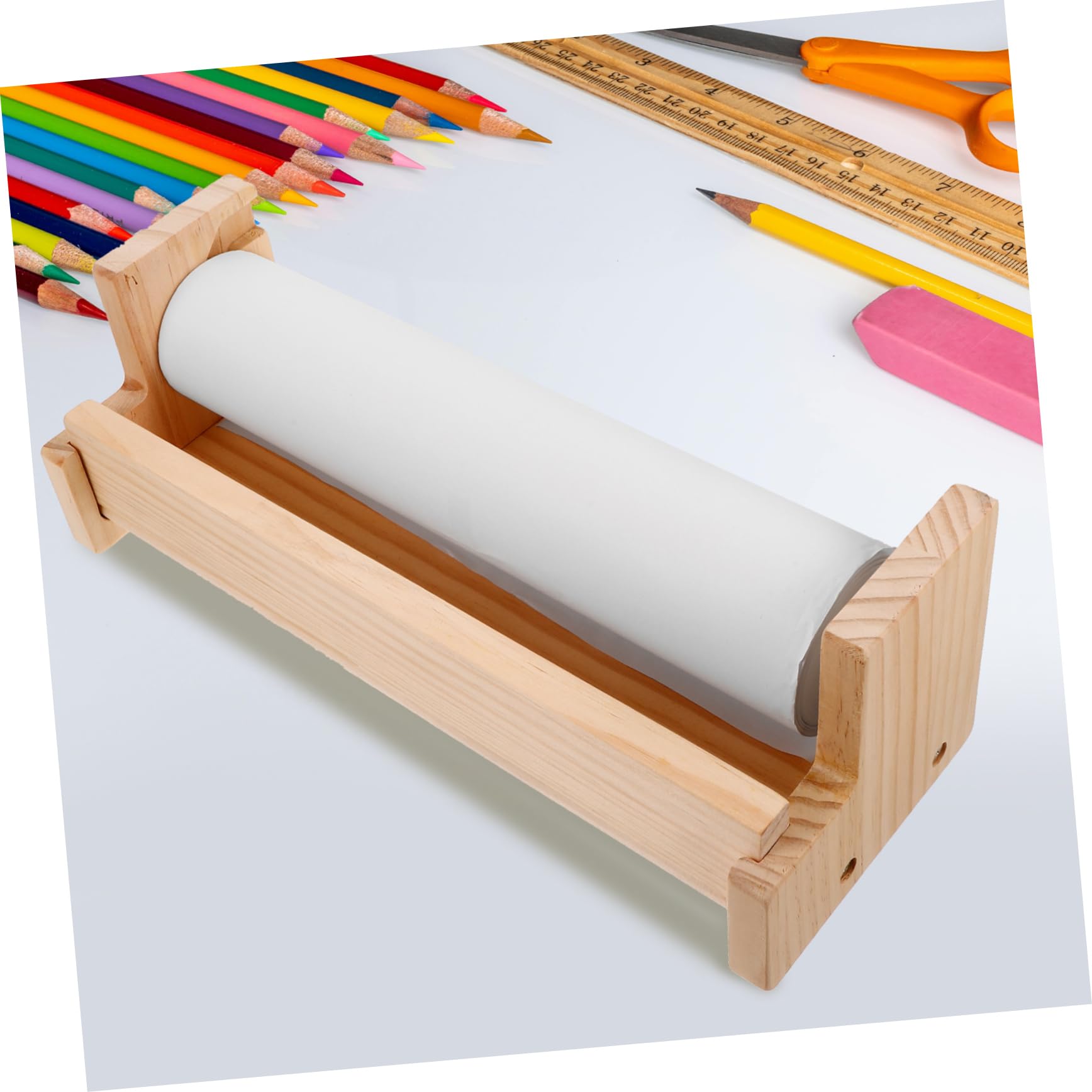 Cavalletto in Legno da Tavolo per Ragazzo Ragazza Rotolo di Carta da Disegno Multifunzionale Salvaspazio per Attività Creative e Scrittura