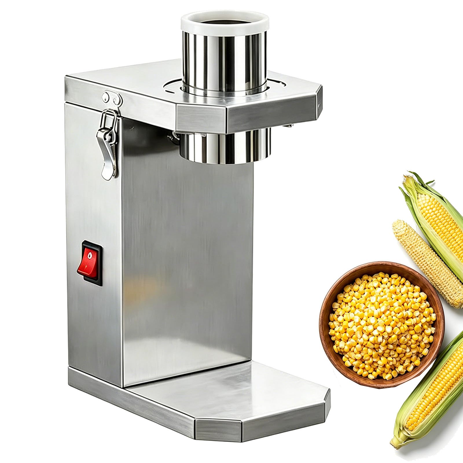 TozMvi Automatic Corn Peeler Machine – Electric Corn Cob Stripper and Thresher,Automatic Corn Sheller, 6.5cm Wide Chute & Stainless Steel Blade,for Simple Cleaning After Use