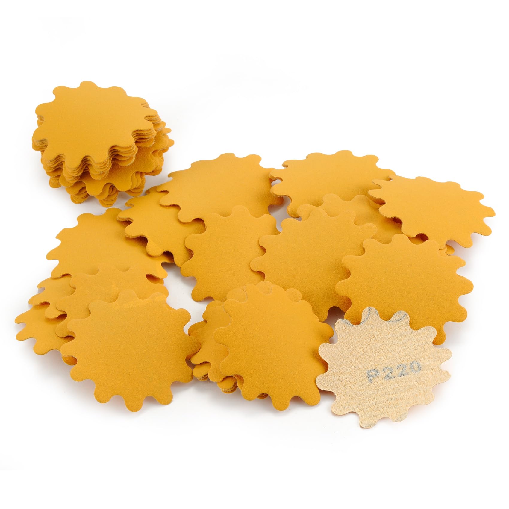 MAXMAN 50 PCS Hook and Loop Sanding Discs, 2-Inch Flex Edge Sander Pads Alumina Orbital Sandpaper 220 Grit - Perfect for Sanders Hand Drill, Bowl