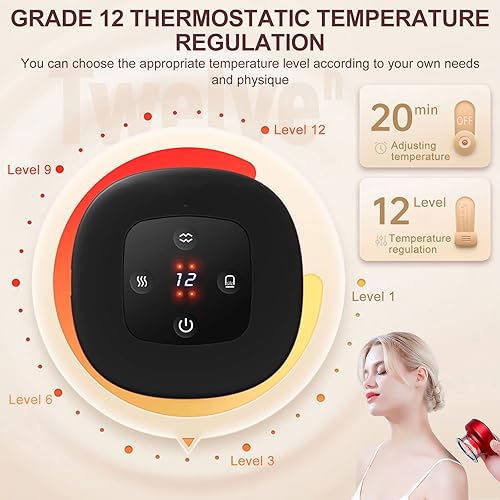 Miniatura 4 de Juego de terapia de ventosas eléctricas, dispositivo portátil inteligente 4 en 1, masajeador de celulitis con luz roja para alivio del dolor