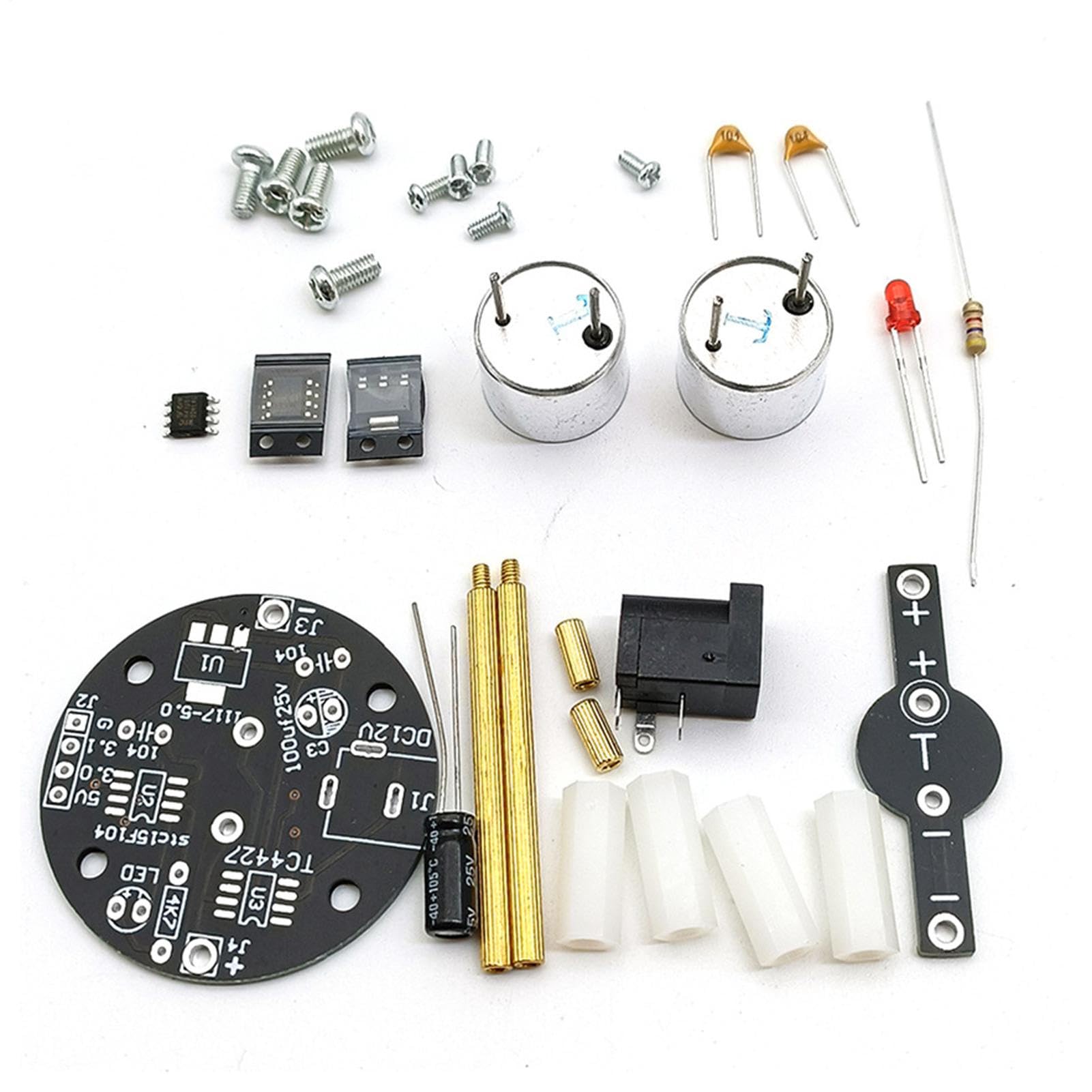 Juego de Bricolaje de levitador ultrasónico: Kit de ensamblaje de producción electrónica, Controlador de Onda estacionaria de transductor Que Incluye Perlas de Espuma y Conector de CC, Proyecto d