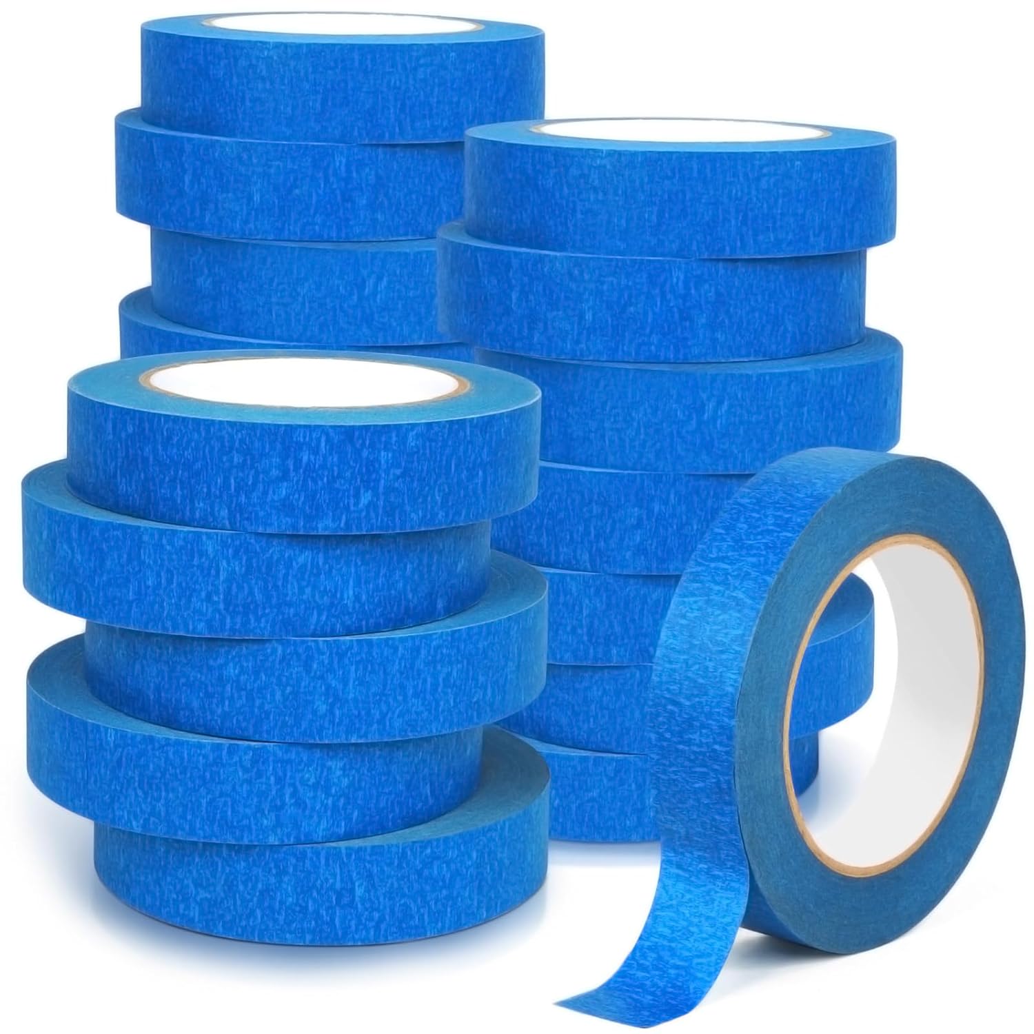 Blue Painters Tape Bulk Pack, Painter’s Tape 1-inch × 55 yards, Multi-Surface Residue-Free Blue Masking Tape for Wall Painting, Artwork, Automotive and Packaging Labelling, 20 Rolls，Total 1100 Yards
