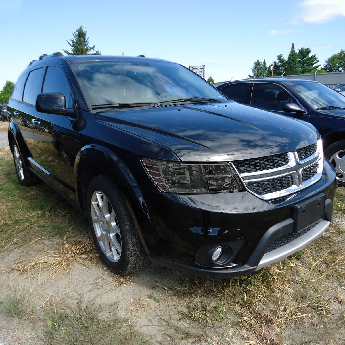 SPEC-D TUNING Smoke Headlights Compatible with 2009-2020 Dodge Journey, Left + Right Pair Headlamps Assembly