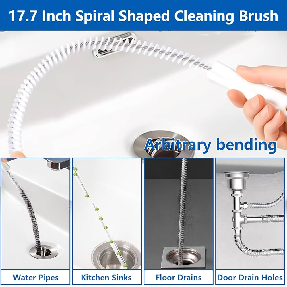 Drain Unblocker Hair Remover Pack Of 2 Stick Tool Sink Shower Bath Cleaner Snake | UK