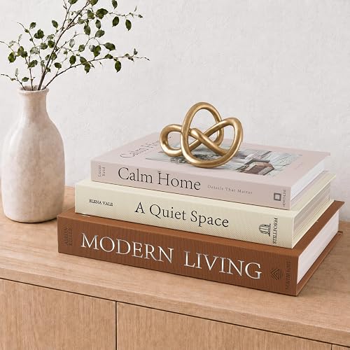 OuMuaMua Decorative Books for Home Decor, Set of 3 Stackable