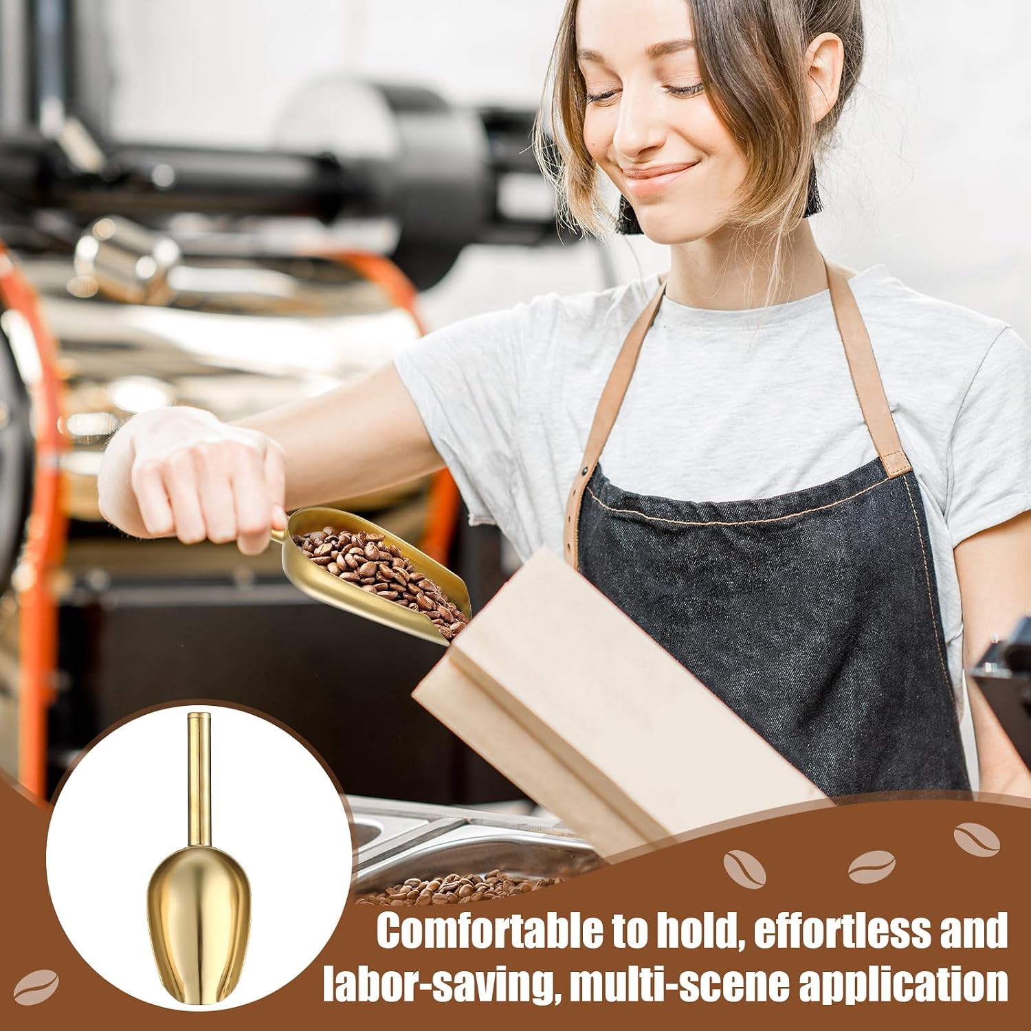 Sieral Ice Tongs and Scoop for Ice Bucket Kit Steel with Teeth Buffet, Gold