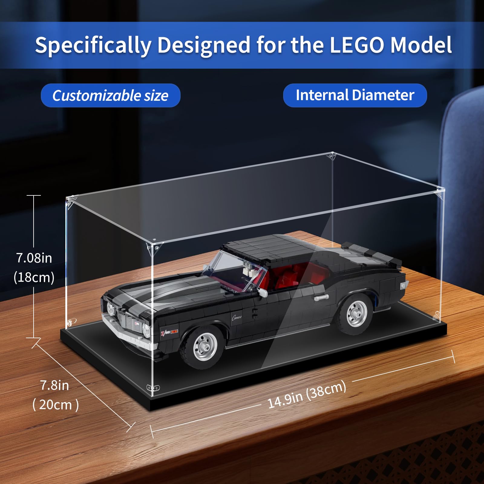 PIPART Display Case for Lego 10265 10279 10290 10295 10300 10304 10321 10330 10337 10353 21328, 38x20x18cm, ONLY Display Case - Image 3