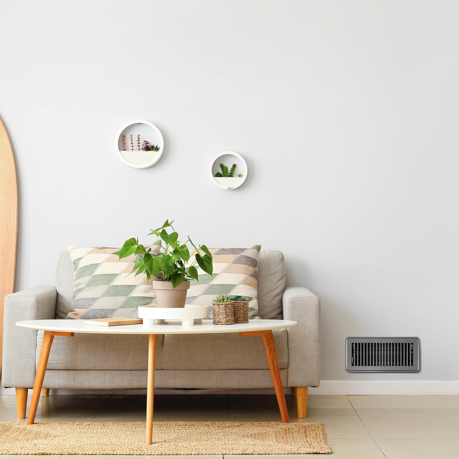 4 x 10'' Floor Vent Covers Heavy Duty Floor Register Metal Heat Vent Covers with Rust Proof Finish for Home Heater (Gray,8 Pcs)