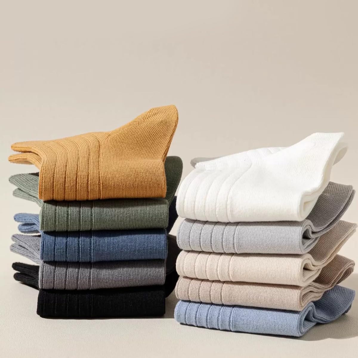10 Pairs Men's Double-Needle Cotton Ankle Socks, Spring & Summer, Soft Breathable Casual No-Show Socks