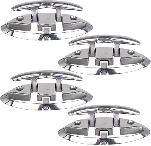NovelBee 4 tacos plegables de 7-12 pulgadas, acero inoxidable 316 resistente, para embarcaciones marinas