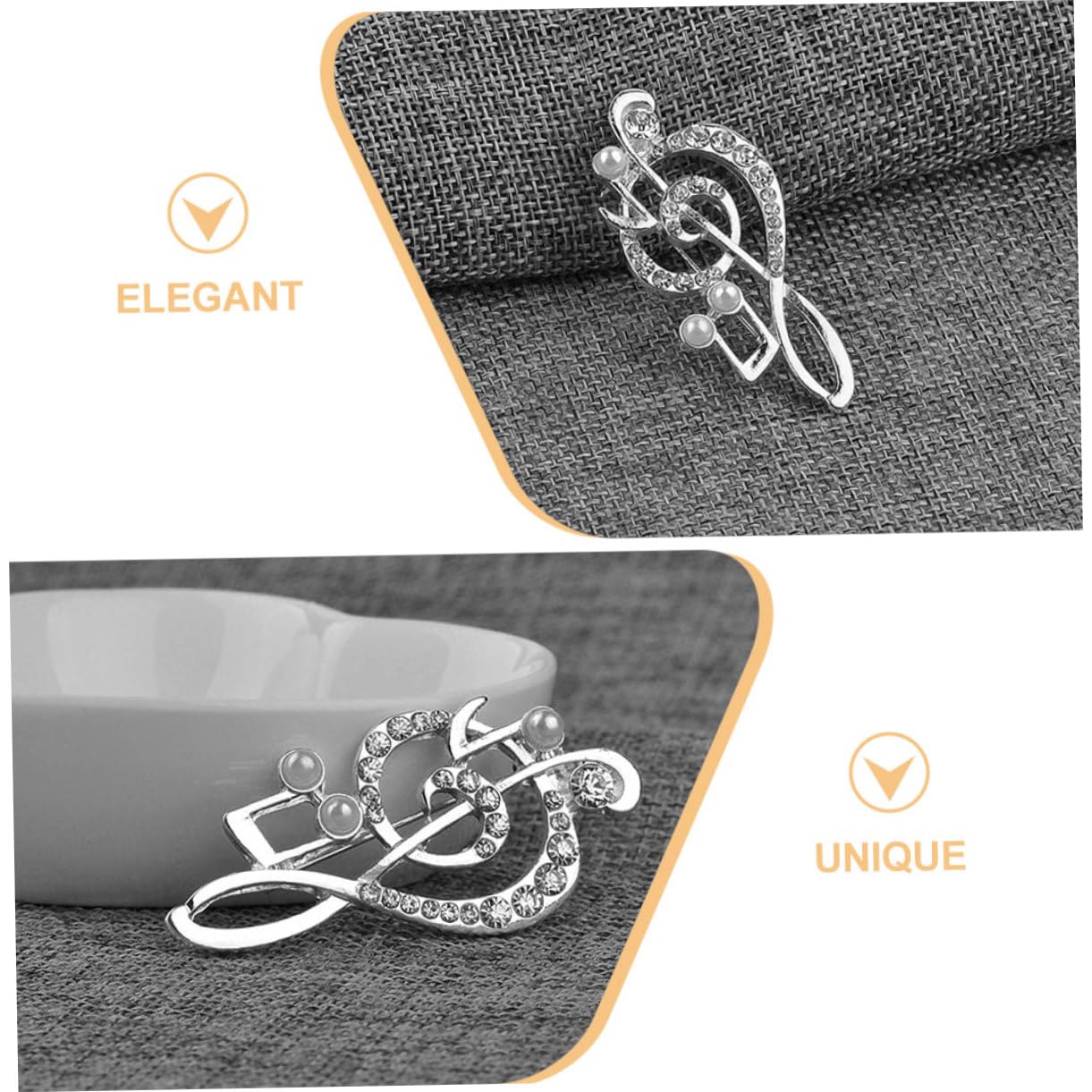 Broches únicos con Forma de Nota Musical, joyería Femenina con Perlas y Solapas, un Toque de Moda novedoso.