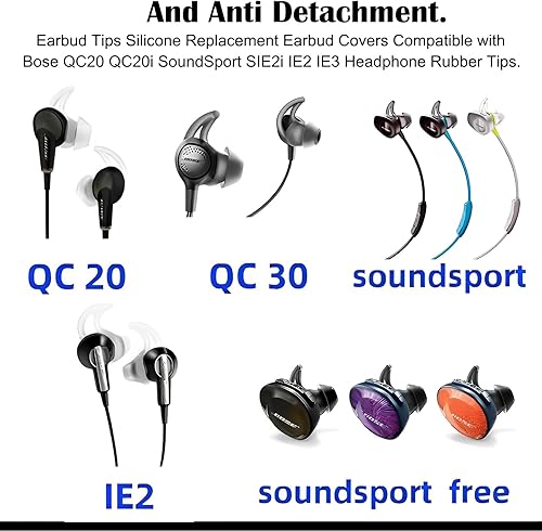 Miniatura 2 de Puntas para auriculares de repuesto para auriculares Ii, puntas de repuesto para auriculares Bose QC20 QC20i QC30 Soundsport SIE2 SIE2i IE2 IE2 IE3