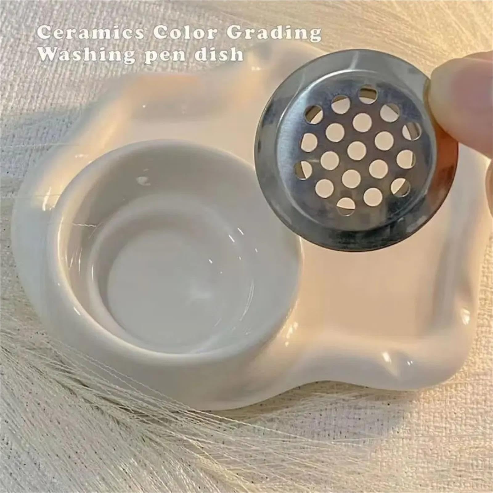 Tasse de lavage brosse portative en céramique