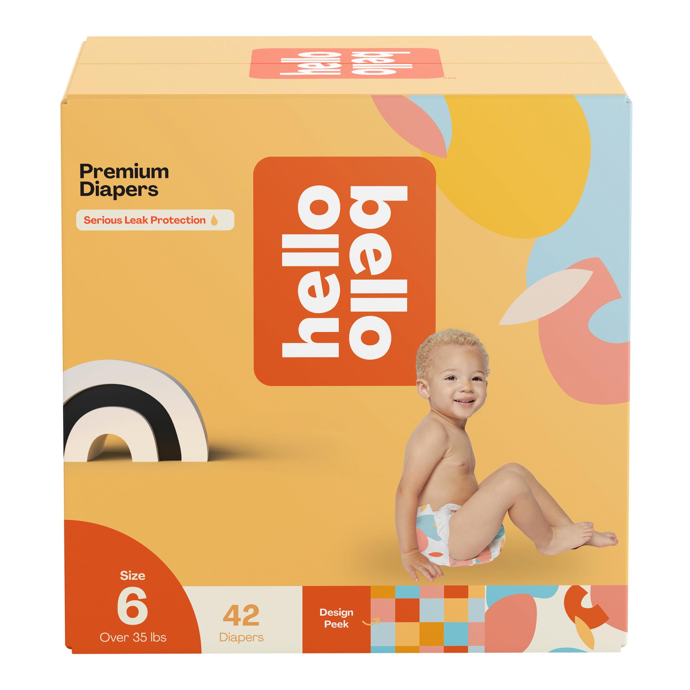 Hello Bello Premium Diapers Size 6, Honeysuckle Designs, 42ct Club Box, Hypoallergenic and Extra Absorbent