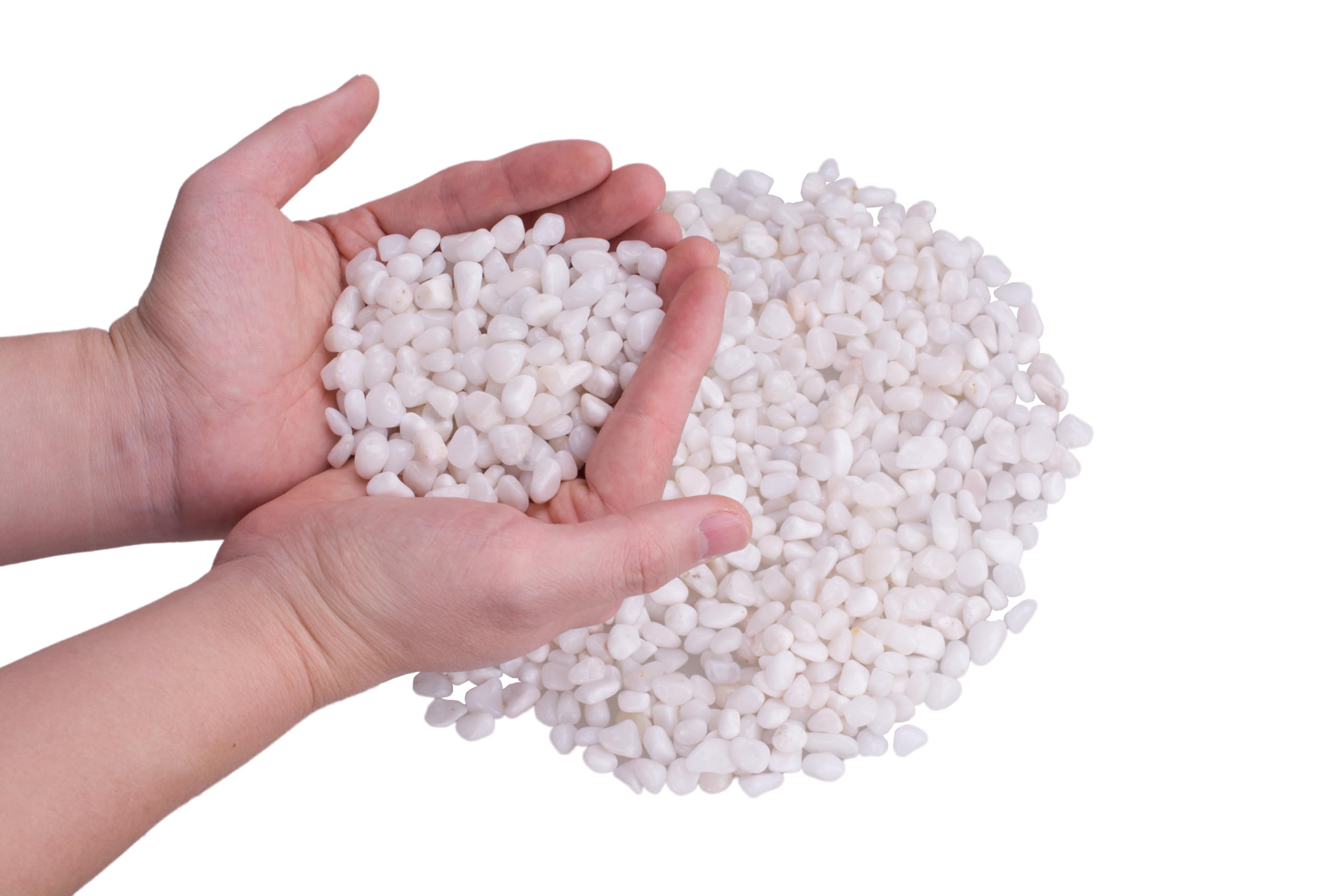 Decorative Stones, Natural Polished Pebbles, Outdoor Indoor Gravel for flower pot, Fish tank, Landscaping, Vase Fillers (1.9 lb, White)