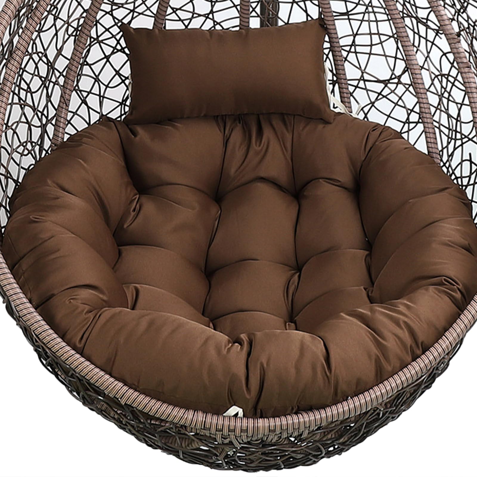 Round Cushions For Hanging Chair with Headrest - Washable Replacement Cushions for Egg Hanging Chair, Indoor Outdoor Removable Cushion