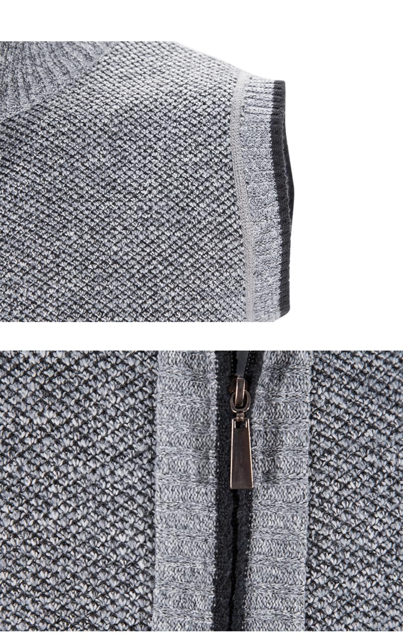 Chaleco de punto para hombre, grueso, cálido, sin mangas, con cremallera, color azul, talla 4XL, azul, XXXXL
