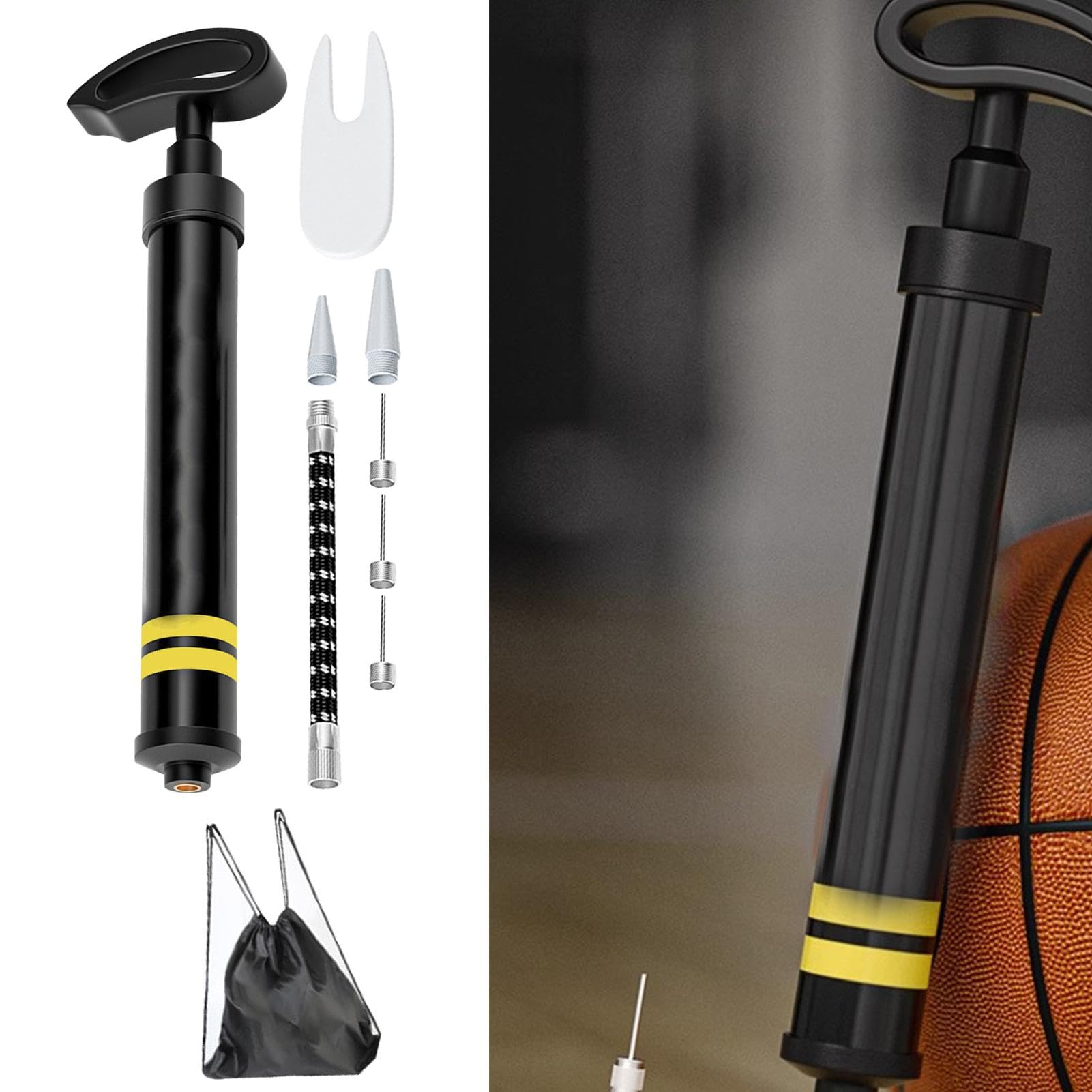 Pompa Per Palloni Racetex - Kit Con Aghi, Valvole E Borsa Per Sport - Foto 3