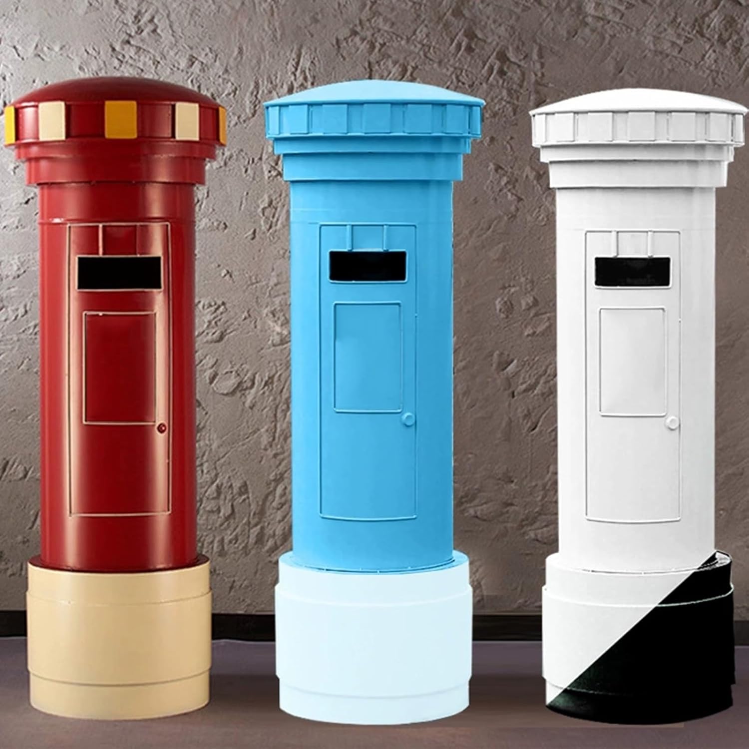 Iron Cylindrical Mailboxes, Large Capacity Vertical Mail Boxes, Retro Creative Mailbox, Storage Bucket Letter Box Decoration Ornaments