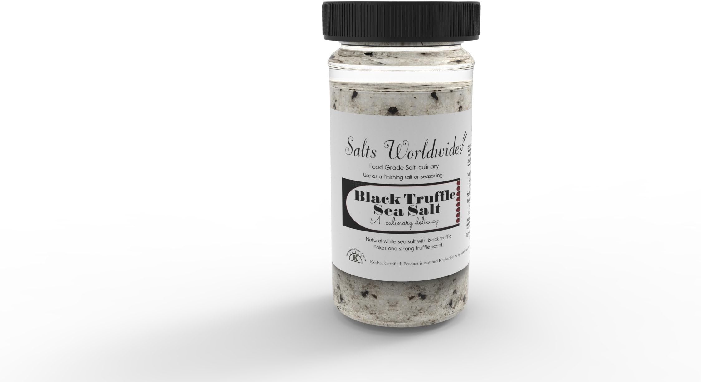 Sea Salt - Fleur De Sel -Himalayan Salt - Truffle Salt - Black Truffle Salt - French Grey Salt - Black Salt - Red Alaea Hawaiian Salt - Epsom Salt - (Black Truffle Salt, 1 Jar)