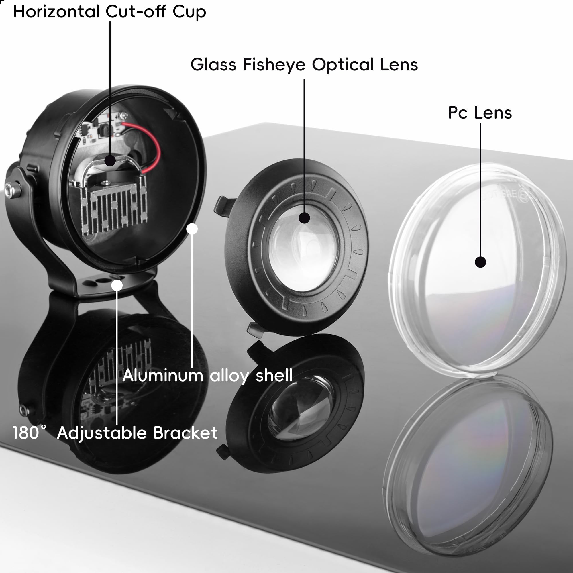 3.5 Inch Round LED Pod Lights, Anti-Glare Off Road Fog Driving Light, Spot Lights for Trucks Golf Cart ATV UTV 4x4 Pickup SUV Motorcycle Trailer (Pack of 2)