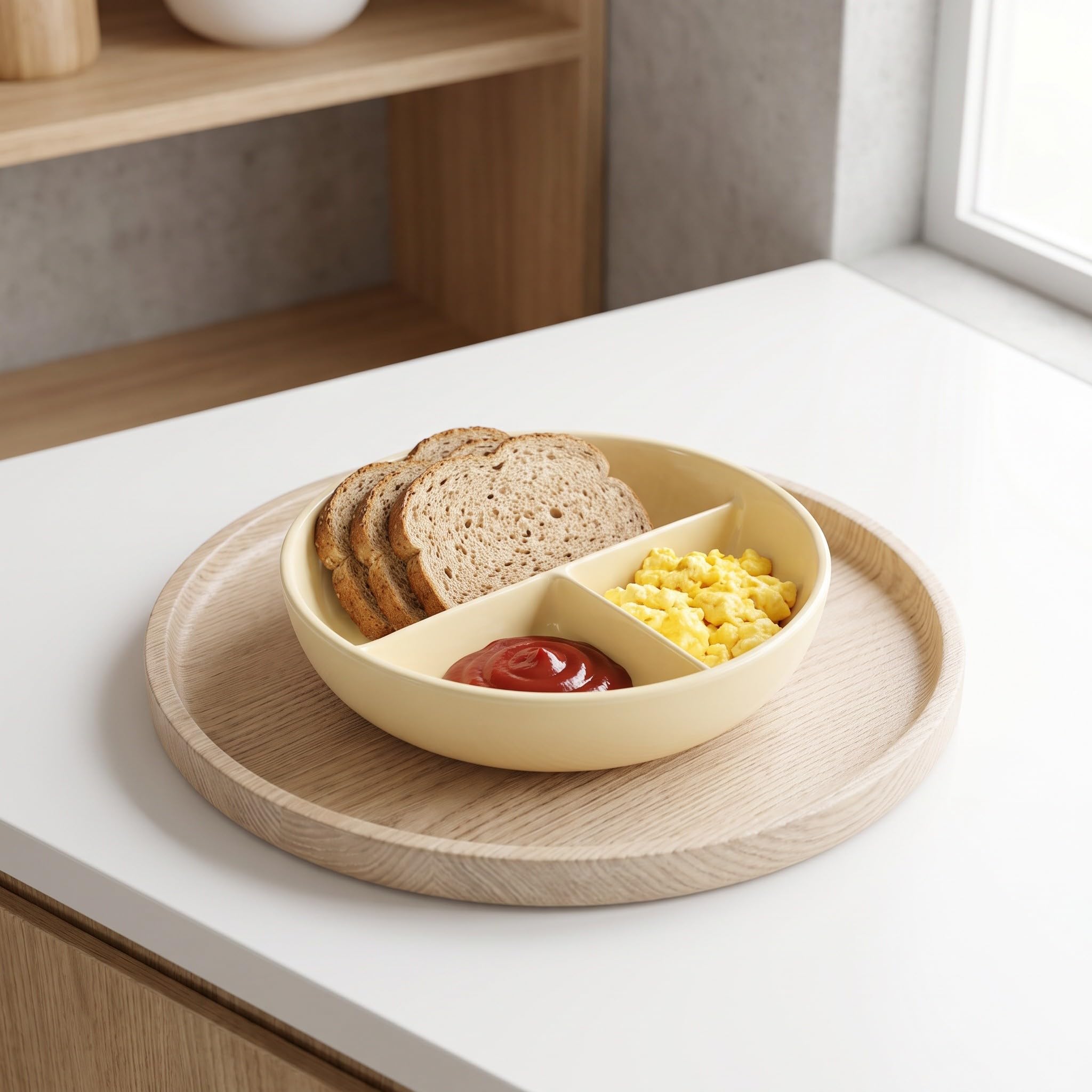 OSALADI Ceramiczna miska na płatki zbożowe, 3-częściowa porcelanowa miska