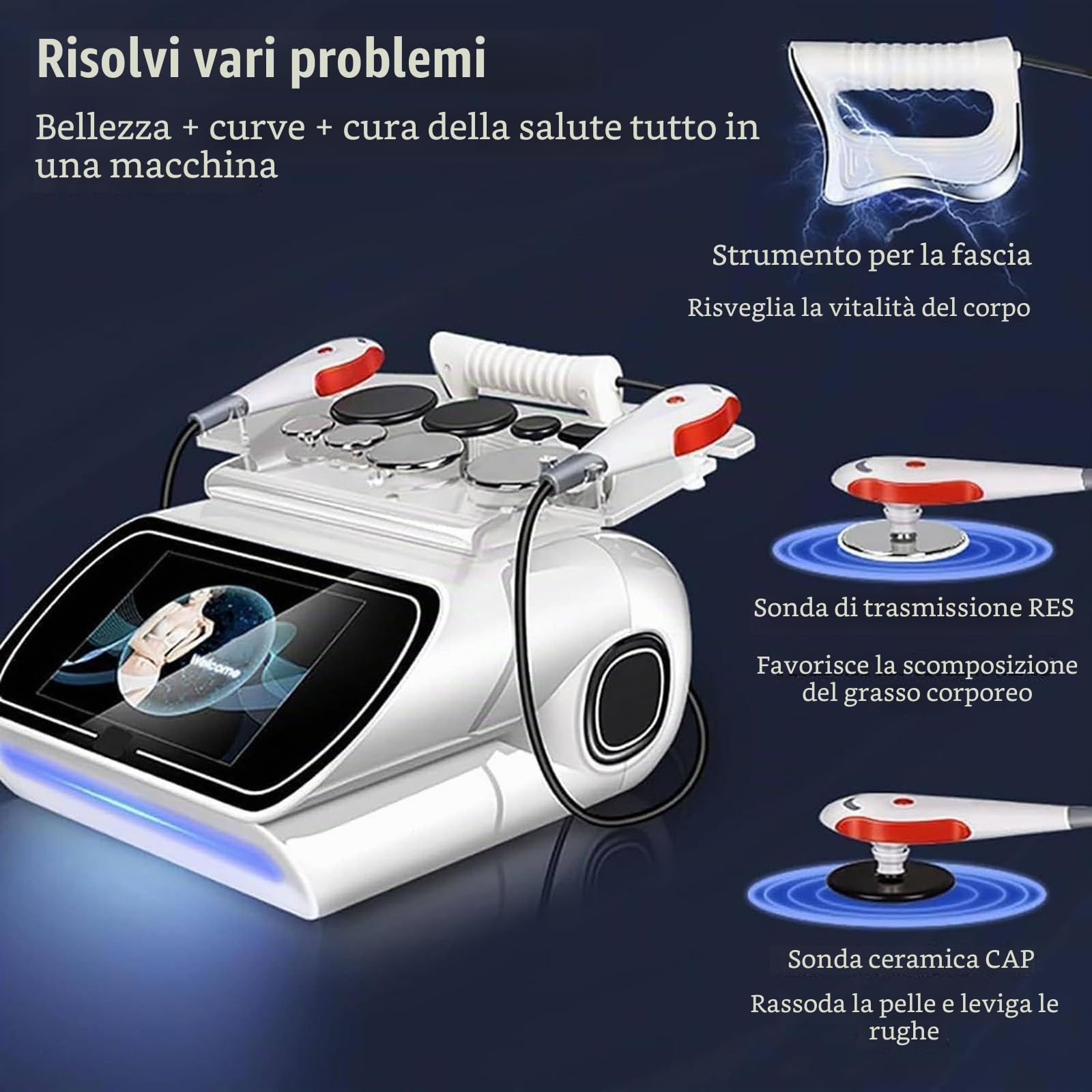 Tecar 448 KHZ RES CET Macchina per Terapia Monopolare RF Diaterapia per alleviare Il Dolore Muscolare e ridurre la Cellulite Profonda