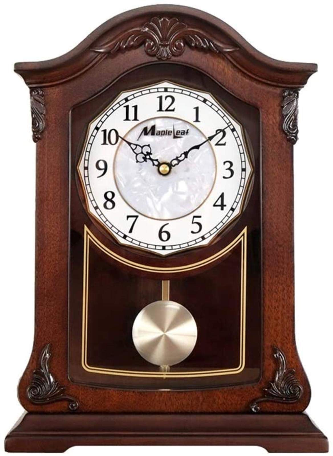 XJZKA Retro Silent Pendulum Clock，home Decorative Clock，Battery ODesk Clock For Fireplace Mantel, Office, Shelf desktop-clock