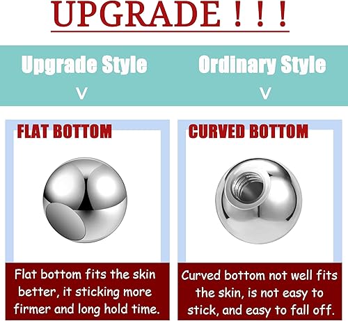 Miniatura 2 de ZS 20 aros falsos para cejas, nariz, labio, labio, labio, cono de bola de repuesto con pegamento para pestañas, joyería corporal sin perforación