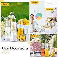 Vista 6 de Jarra de agua de noche de 28.7 fl oz con juego de vidrio, jarra de agua de noche transparente con taza, mesita de noche, decantador de enjuague