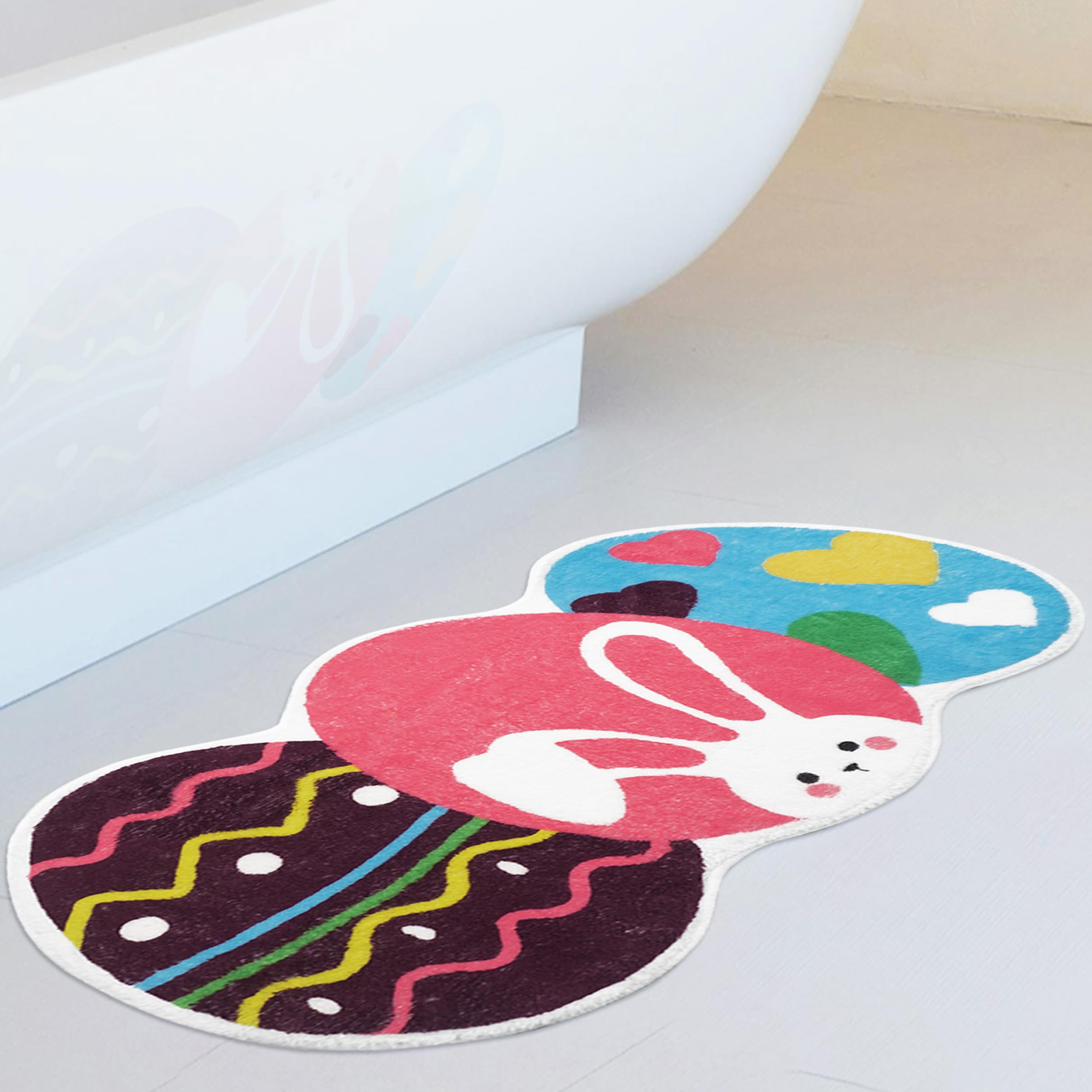 Easter Bathroom Rug Non Slip Easter Bath Mat Washable Easter Rugs for Bathroom Bedroom Living Room Outdoor Absorbent Colorful Easter Rug Easter Decorations Indoor 30.6"*16.6"