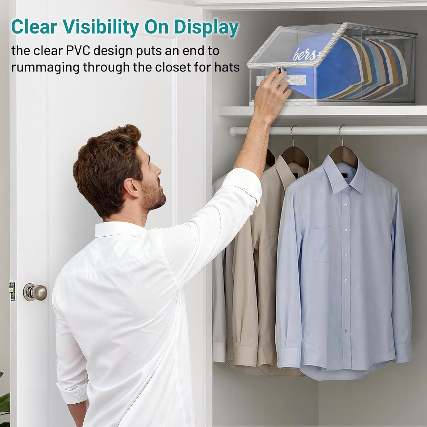 AOODA 10 Tier Clear Over the Door Shoe Organizer, 2PCS Stackable Hat Storage, 2 Item Bundles