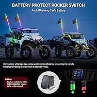 Vista 6 de Ehaho 2 piezas luces de látigo de 1 pie para UTV ATV con base de resorte, luz LED de látigo tres veces más brillante con interruptor basculante y 6