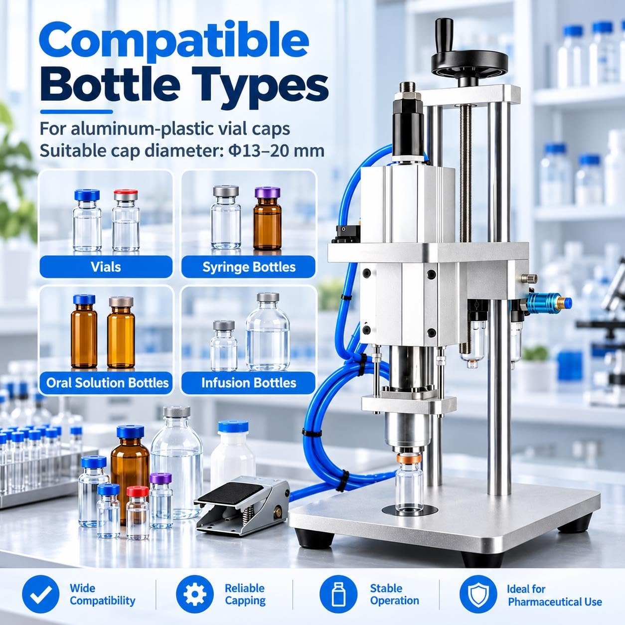 Tappatore For Bottiglie Cosmetiche, Attrezzatura For Tappatura Pneumatica