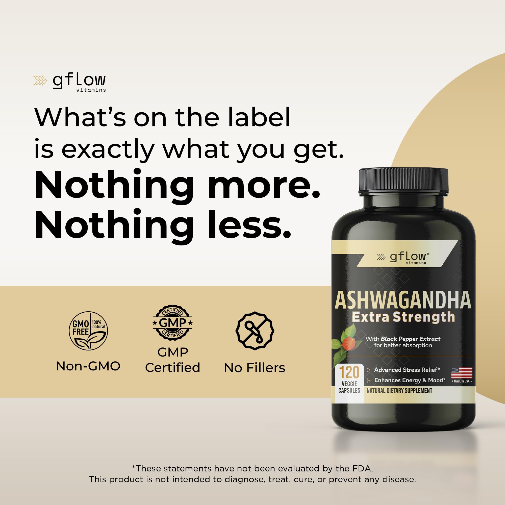 gflow vitamins Ashwagandha Supplements for Women and Men — Amazon image 8