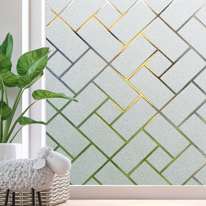 Image of WOO Home Frosted Glass Window Film & Stickers (24 X 72 INCH) Privacy Window Cover for Home & Office - Easy Apply, UV Protection, Removable Decorative Film (Frosted Bamboo Film | 2 X 6 SQFT)