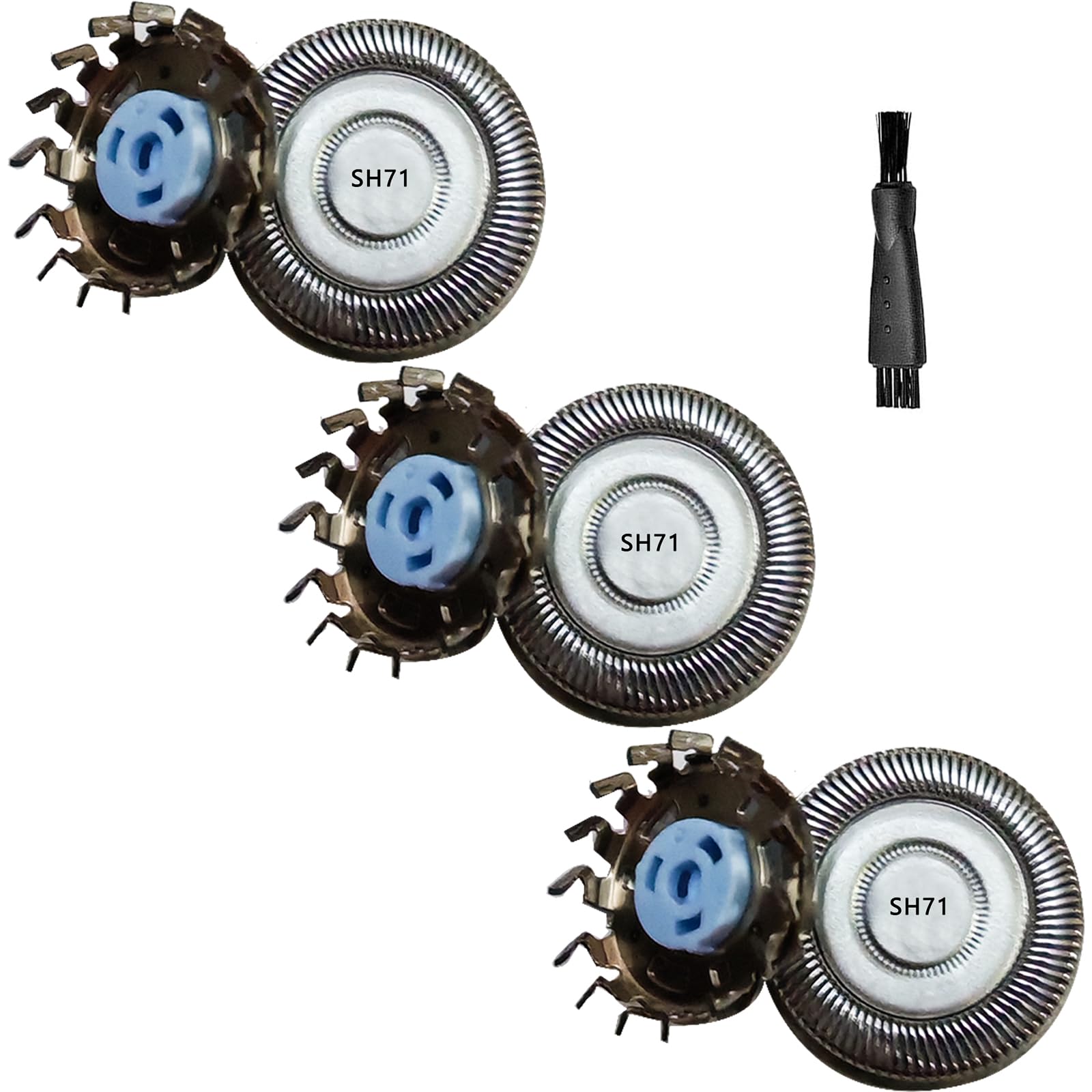 [3 Stück]SH71 Ersatzscherköpfe kompatibel mit Philips,für Shaver Serie 7000 (S7XXX) und eckige Serie 5000 (S55XX) Scherköpfe Rasierern,mit Reinigungsbürste - 1