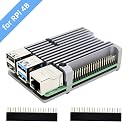 REES52 Raspberry Pi 4 Case, Raspberry Pi 4 Armor Case Metal Case Aluminium Alloy, Raspberry Pi 4 Heatsink, Pi 4 Cooling Heatsink for Raspberry Pi 4 Model/Pi 4B (Raspberry Pi 4 Armor Case without fan, GREY) gallery image