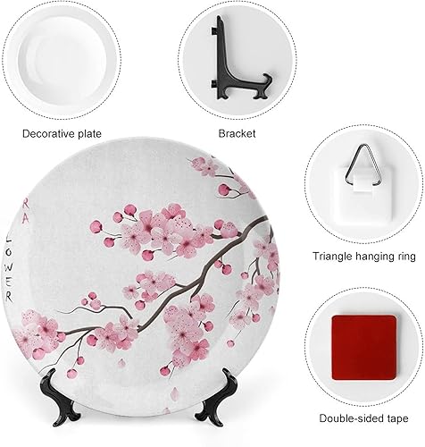 Miniatura 10 de LIGUTARS Platos de cerámica, platos de cerámica decorativos asiáticos, paisaje natural japonés, flor de Sakura nacional, 6 pulgadas, para comedor,